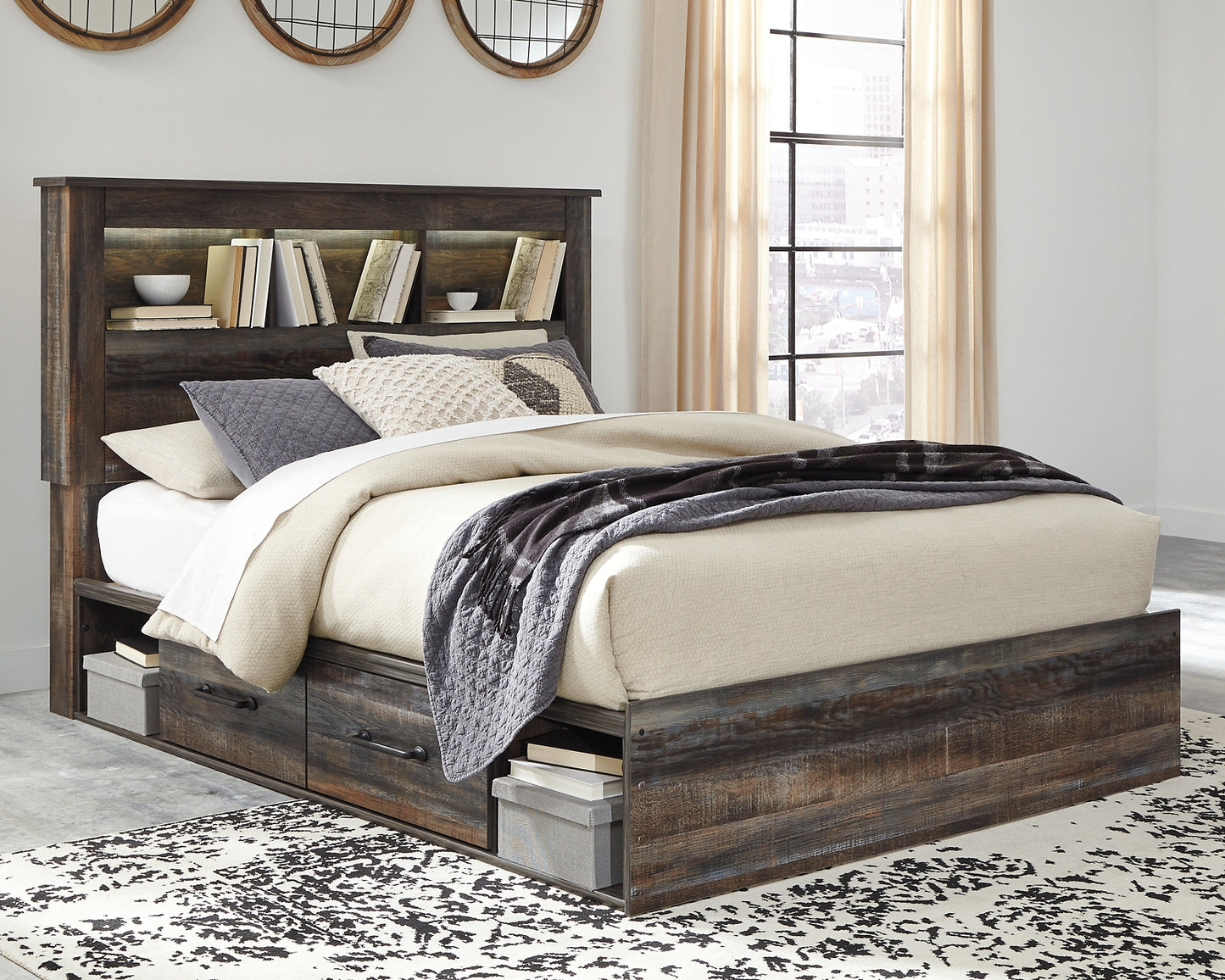 Drystan Bookcase Bed With 2 Storage Drawers