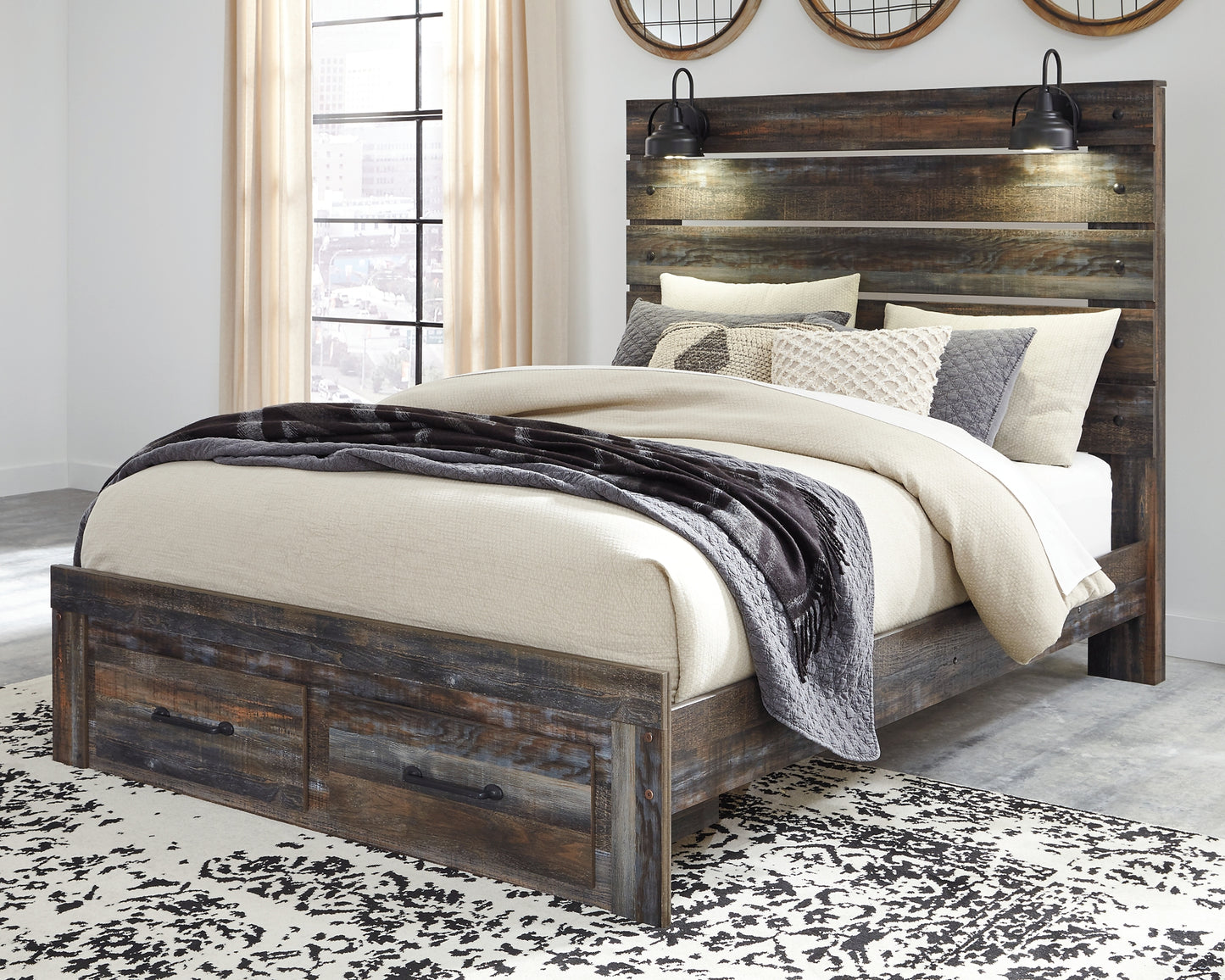 Drystan Panel Bed With 2 Storage Drawers