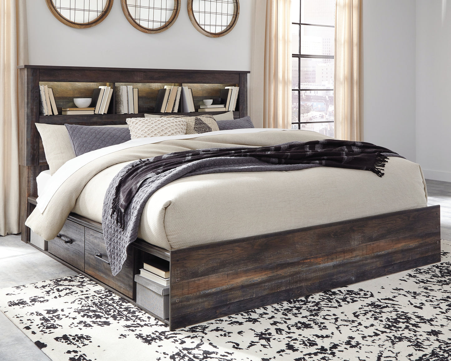 Drystan Bookcase Bed With 2 Storage Drawers