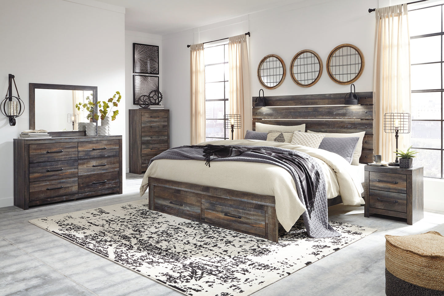 Drystan Panel Bed With 2 Storage Drawers