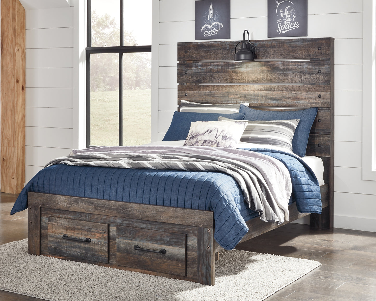 Drystan Panel Bed With 2 Storage Drawers