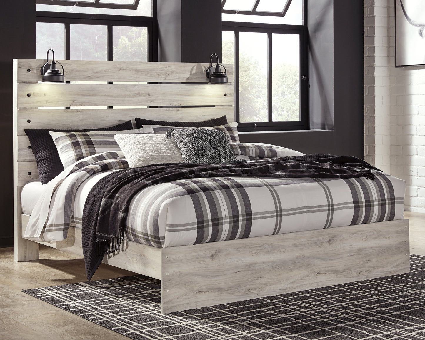 Cambeck Panel Bed With Mirrored Dresser And Chest