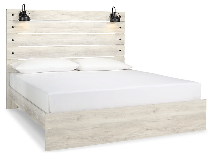 Cambeck Panel Bed With Mirrored Dresser, Chest And 2 Nightstands