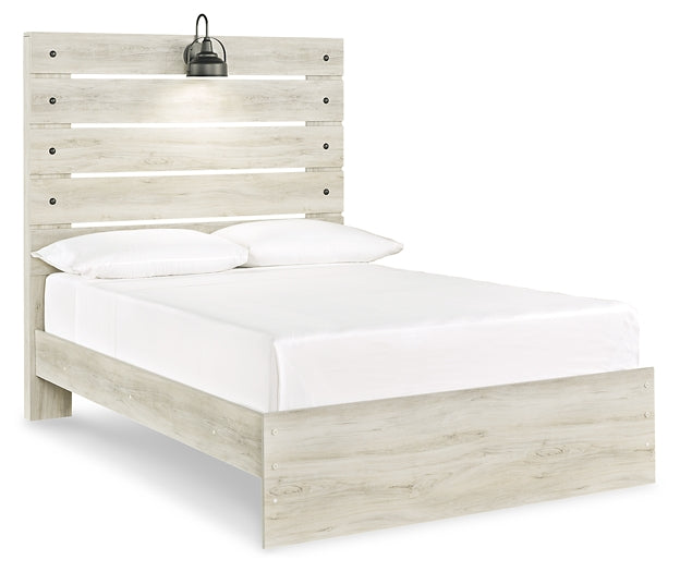 Cambeck Panel Bed With Mirrored Dresser, Chest And 2 Nightstands
