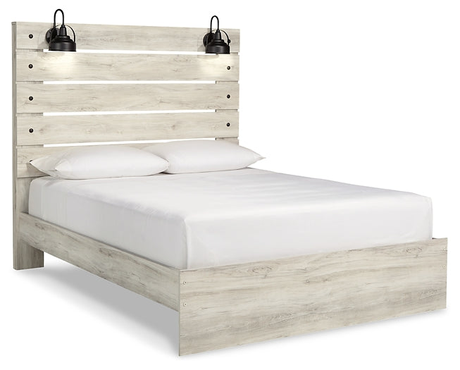 Cambeck Panel Bed With Mirrored Dresser, Chest And 2 Nightstands