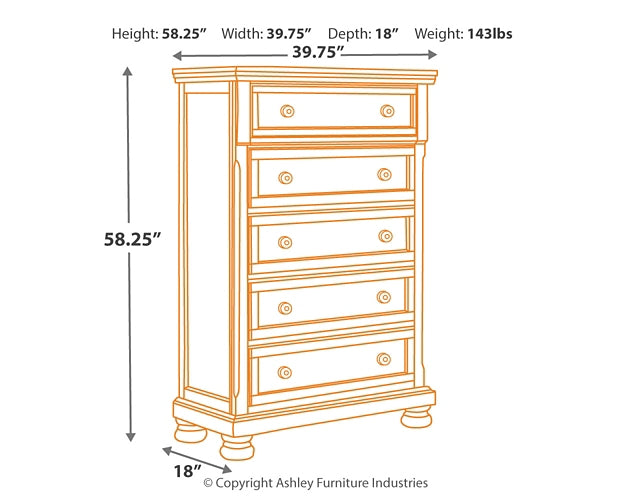 Porter Panel Bed With Mirrored Dresser And Chest