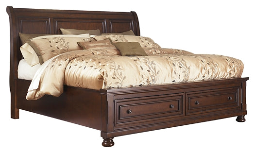Porter Sleigh Bed With Mirrored Dresser, Chest And Nightstand