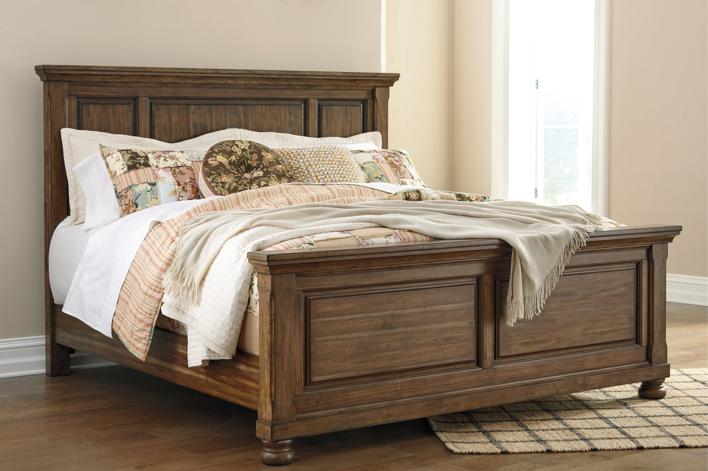 Flynnter Panel Bed With Mirrored Dresser And Chest