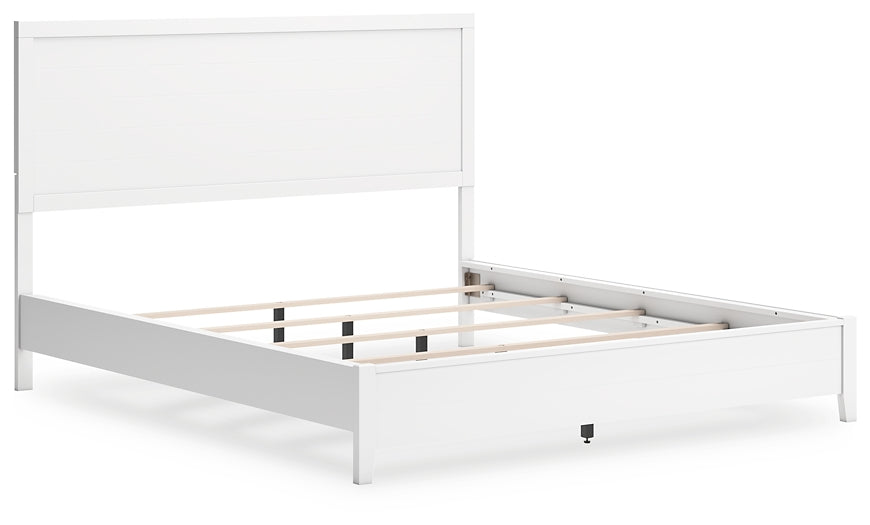 Binterglen California King Panel Bed with Mirrored Dresser and Nightstand